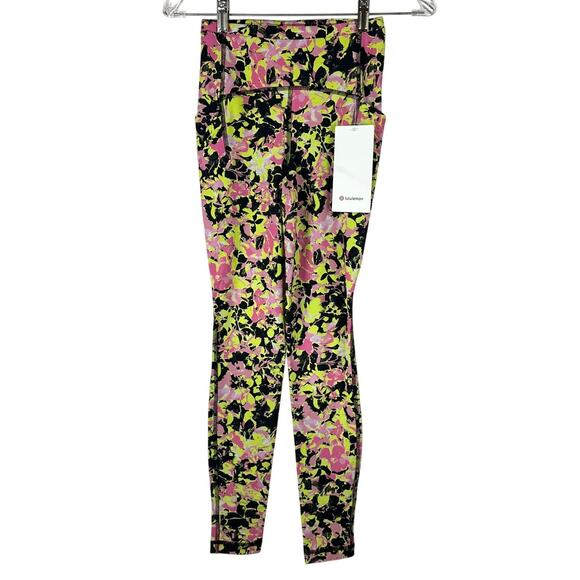Lululemon Swift Speed High-Rise Tight 28" Inflect Floral Yellow Women's Sz 2 NWT - Picture 4 of 12